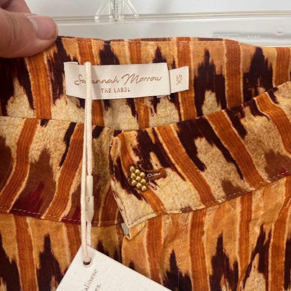 NWT‎ Savannah Morrow multicolor goa straight leg pants size XS 100% rose petal - Picture 3 of 5